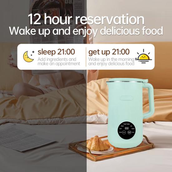 Soy Milk Machine 8-in-1 Function Humanized Touch Screen Food Grade Nut Milk Extractor Multifunctional Juice Maker