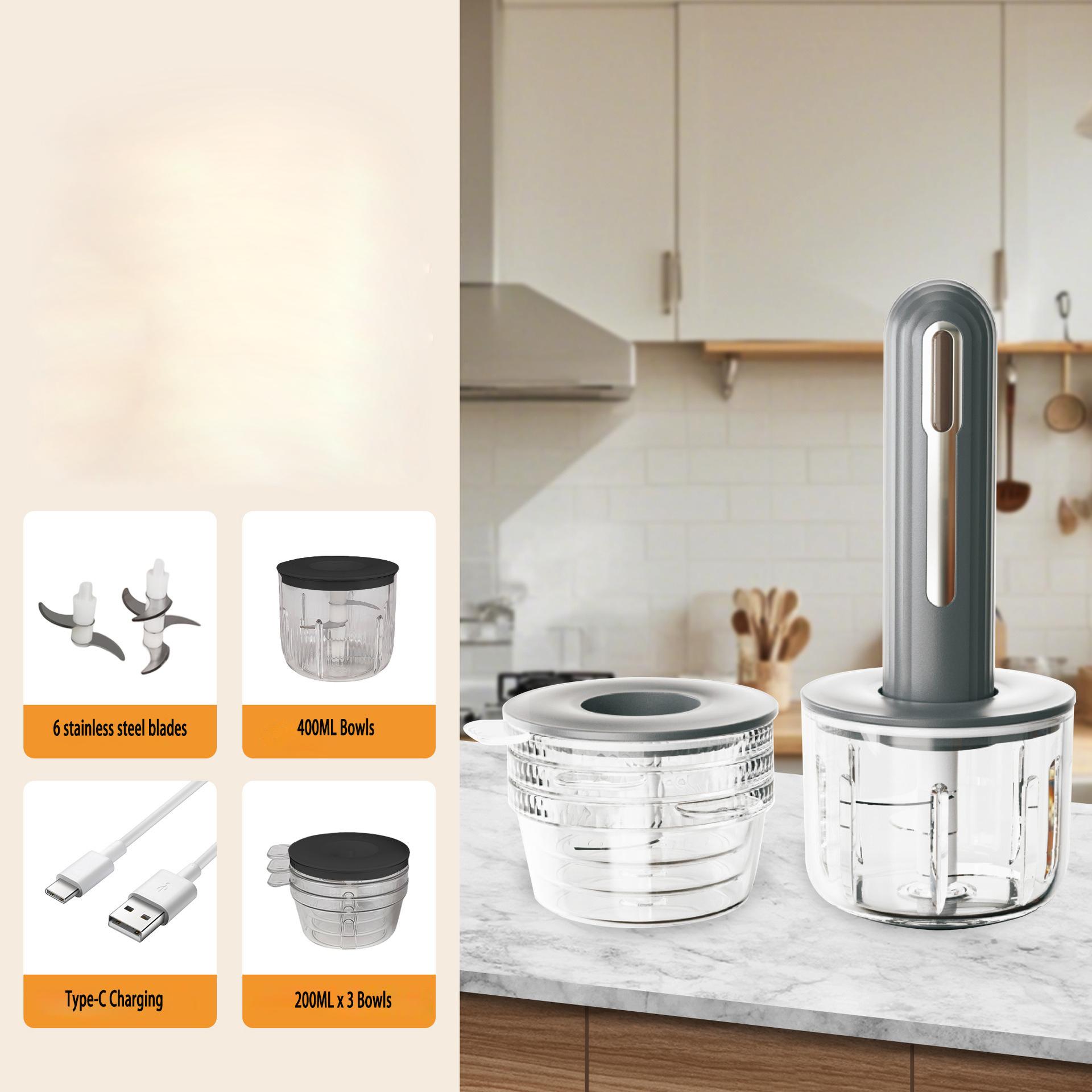 

Veggie Garlic Chopper Electric Meat Grinder with 4-Wing Stainless Steel Blades 4 Cup Bowl2 Speeds Food Grinder for Baby Food чорний