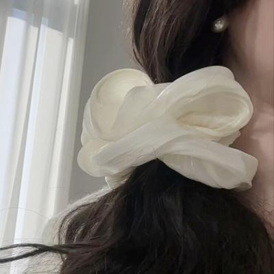 Hårband Hög Elasticitet Skadar Inte Håret Mjuk Satin Stor Fluffig Hårsnodd Hårknut Hårscrunchie Pendling Dejting Håraccessoarer