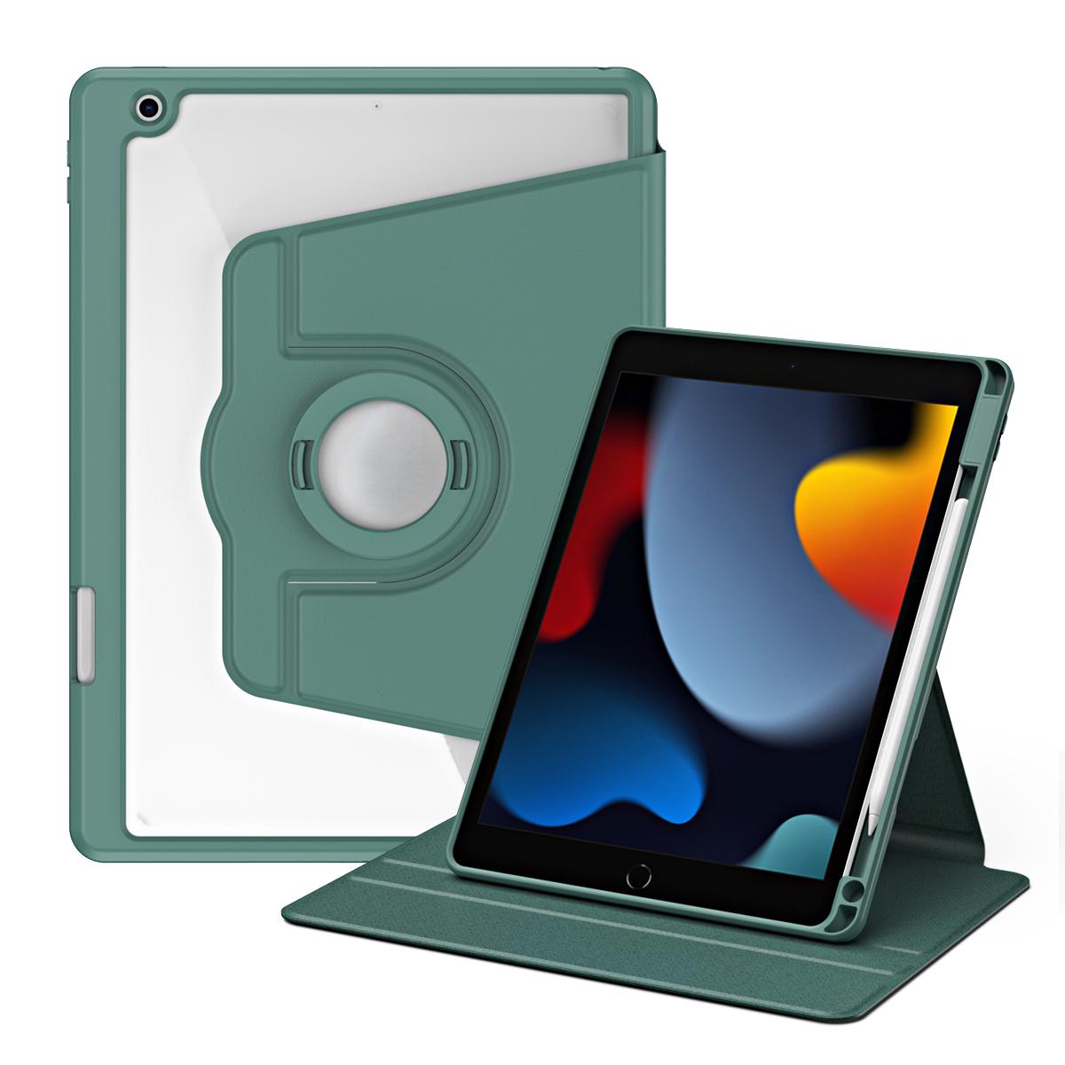 

Чехол-книжка YurKem с отделением для ручки для iPad Air 2 4 5 Pro 11 12,9, противоударная подставка, вращающаяся на 360 градусов, мягкие чехлы 10th ipad 10,2 ipad 10 2022 темно-синий