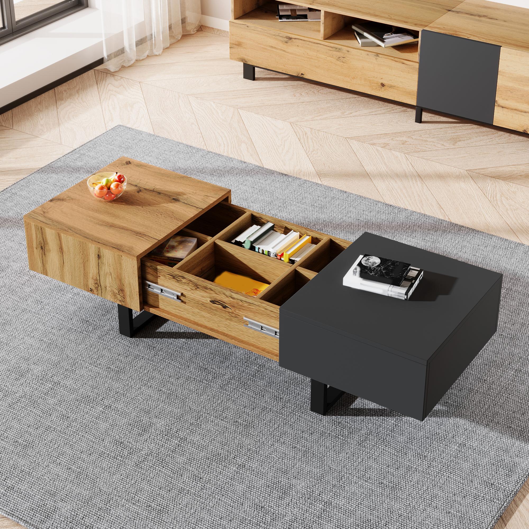 Sliding Coffee Table with Hidden Storage