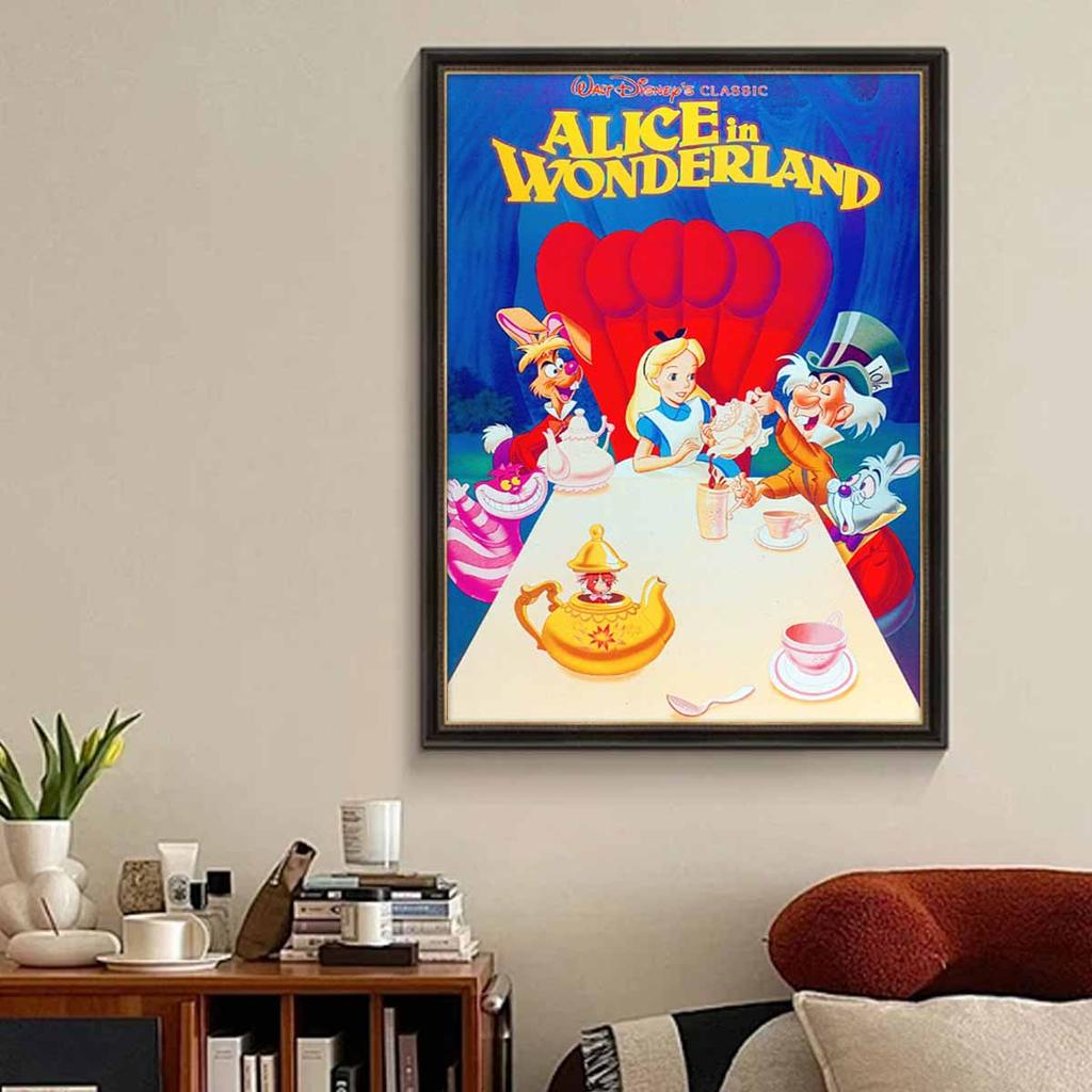 Full Round Diamond Painting Alice's Party Art Rhinestone Picture Mosaic DIY 5D Cross Stitch Embroidery Home Decoration