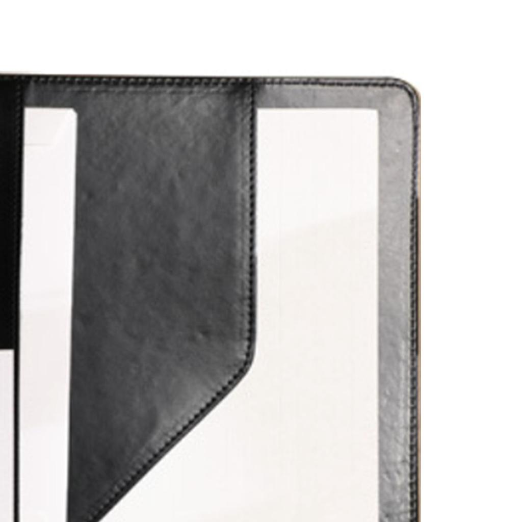Business Folder Organizer PU Leather Card Holder for Documents File Office Supplies Black