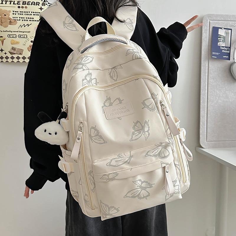 Schoolbag high value small fresh backpack girls lightweight large capacity junior high school student schoolbag cool casual backpack