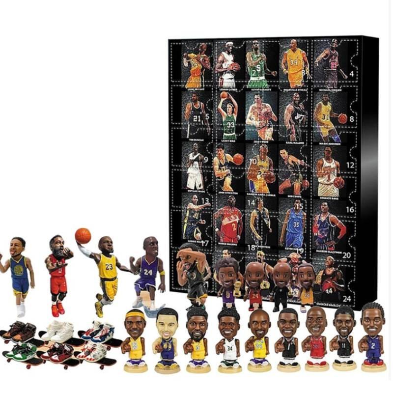 Star Pvc Basketball Doll Ornament Christmas Countdown Calendar Box Blind
