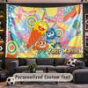 Wall Hanging Tapestry Custom NameAmazing World of Gumball Pattern Personalized Printed Fabric Wall Decor