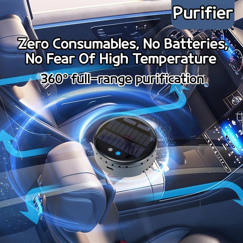 Solar and USB Powered Car Air Purifier Dual Core Technology Deodorizer Formaldehyde Remover Dual Use for Home