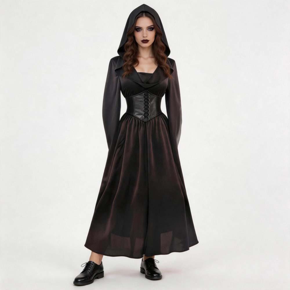 Medieval Vampire Queen Cosplay Costume Dress for Women Halloween Gothic Princess Gown Renaissance Dark Vintage Long Dress