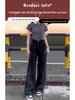 2024 Autumn Plus Size Women's Retro High Waist Wide Leg Jeans - Slimming Straight Fit