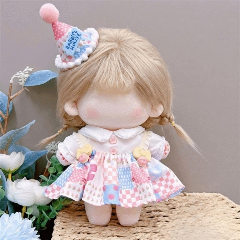 20CM Miniatur Anzug Mehrfarbig Puppen Kopfschmuck Kleid Set Spielzeug Puppen Kleidung Baumwolle Gefüllte Puppe