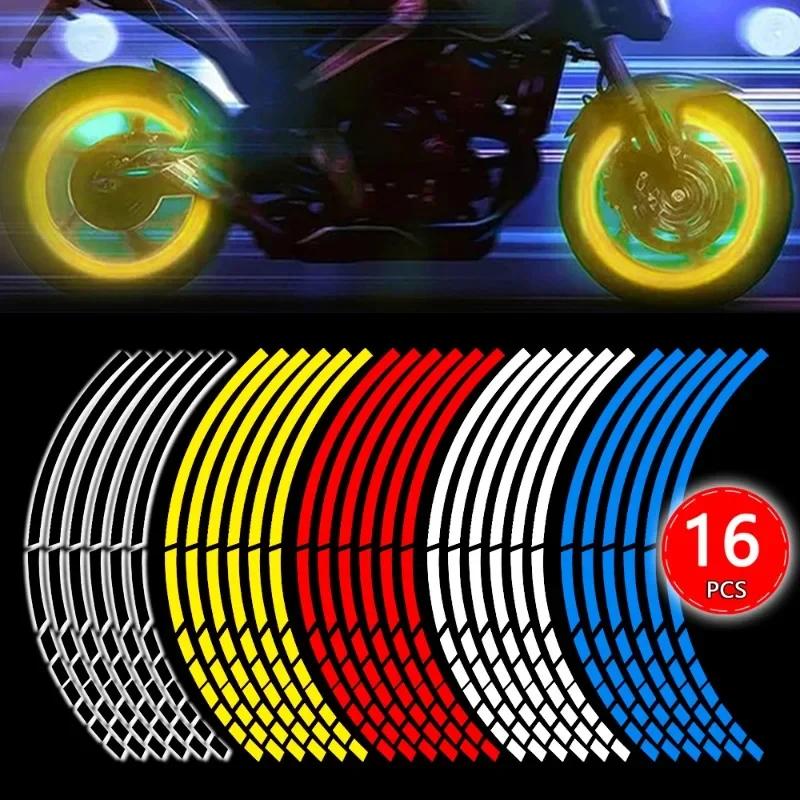 18 Pieces Rim Color Wheel Sticker Bicycle Scooter Styling Reflector Decal Motorcycle Reflective Strip Reflective Rim Tape