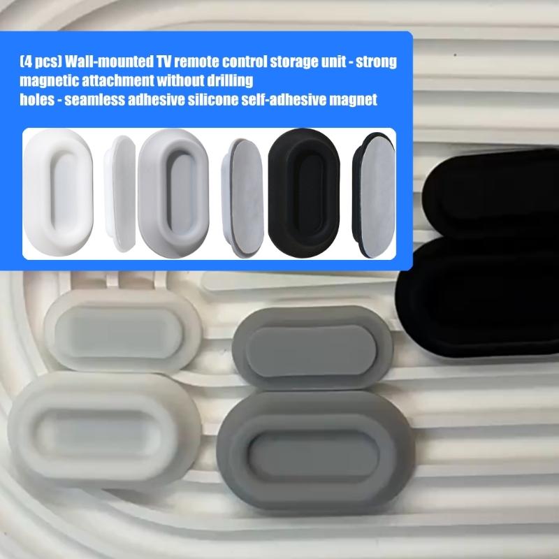 Pack of 4 Space Saving Silicone Remote Holder With Powerful Magnets Wall Mounting Storage Rack For Home Electronics