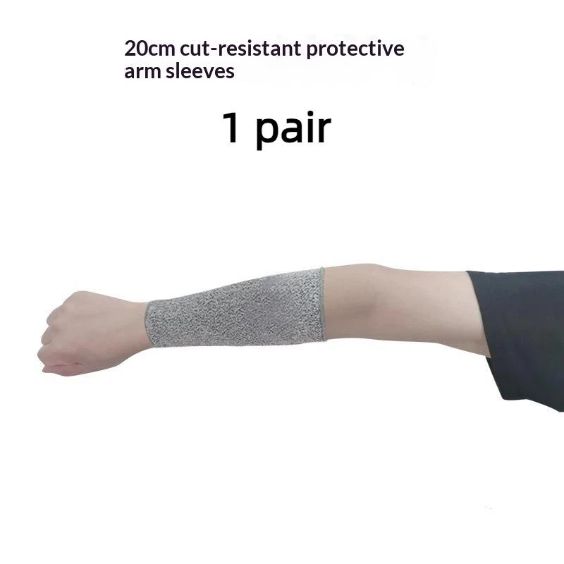 HPPE Level 5 Cut Resistant Arm Sleeves 1 Pair Anti Puncture Safety Sleeve for Glass Handling Construction Repair Work