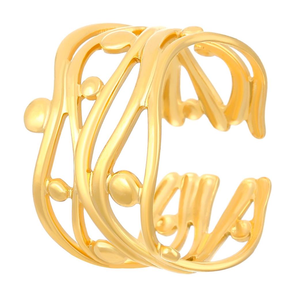 High-End Edelstahl Blumen- & Seestern Offener Ring für Damen