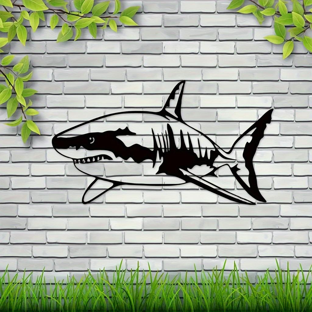 1pc Modern Metal Shark Wall Art Home Decor Bedroom Gift Boyfriend Lover Christmas Halloween New Year