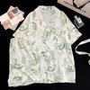 Korean Cloud Cotton Cartoon Couple Pajamas Set - Short Sleeve Cardigan & Shorts