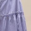 Spring Fashion Casual Stand Collar Striped Shirt Women's Versatile Ninth Sleeve Lace Shirt