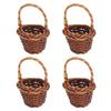 4pcs Dollhouse Storage Basket Mini 1:12 Rattan Hand Woven Vegetables Fruit Basket for Children Toys