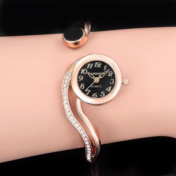 Relogio Feminino Fashion Rose Gold Women's Bangle Bracelet Watches Luxury Stainless Steel Rhinestone Ladies Jewelry Watch Clock