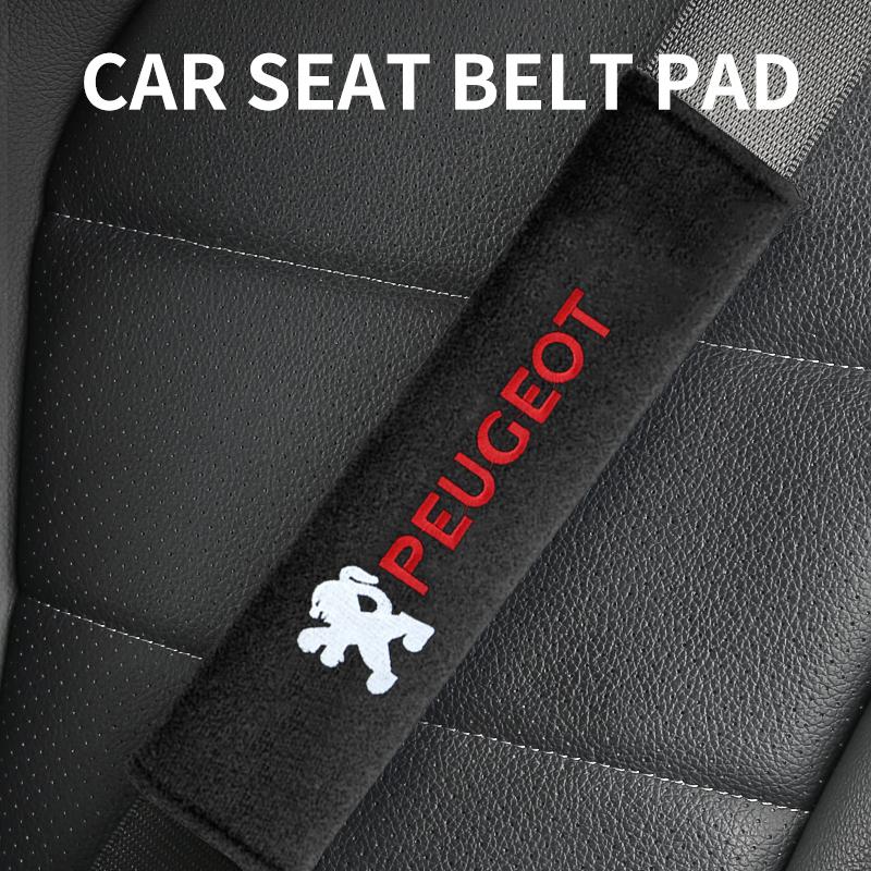 Fashion Car styling Car Seat Belt Covers Cotton Shoulder Pads For Peugeot 206 208 306 307 308 508 106 107 108 2008 3008 5008 207