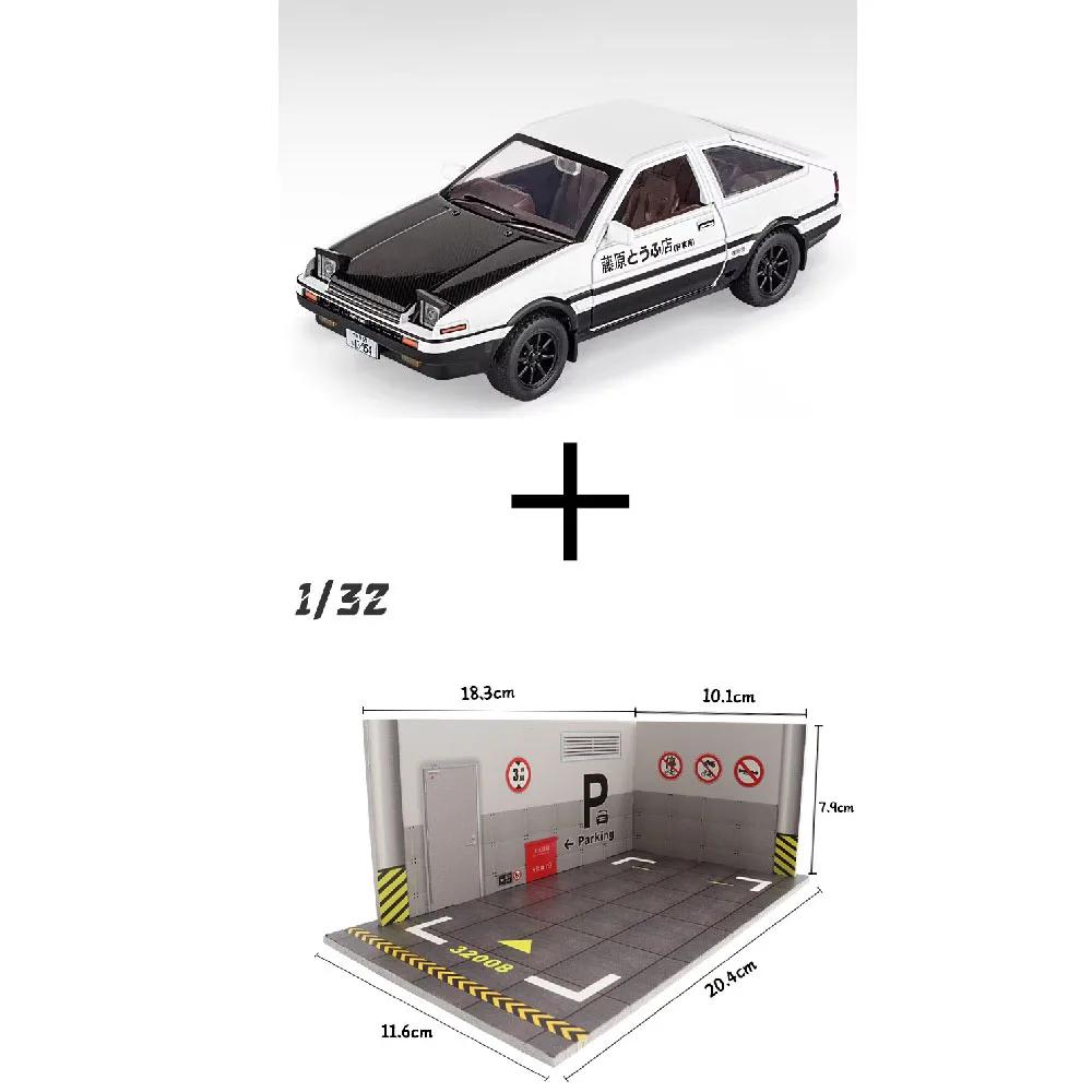 Scale 1:30 AE86 Toy Car Model Diecast Alloy Pull Back Doors Opened Metal Body Simulation Vehicles Toys Gifts for Children