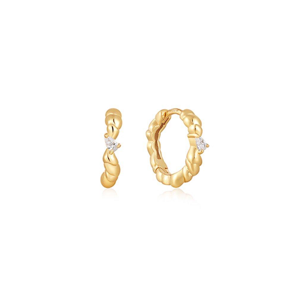 [Park Shin-hye, Umji Wearing] Twisted Wave 925 Silver Hoop Ring Earrings E050-01G