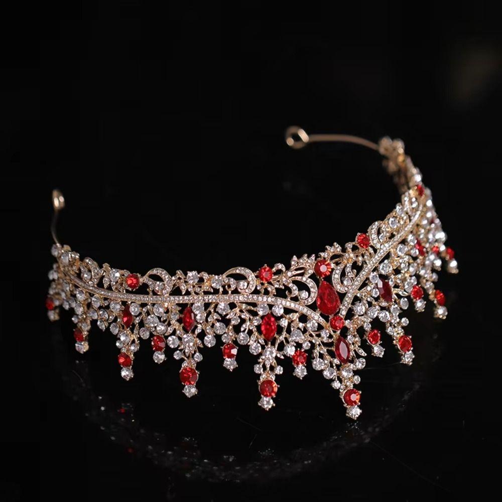 Hair Jewelry Baroque Crystal Crowns Shiny Ornament Princess Crown Rhinestone Diadem  Wedding