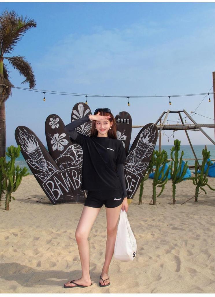 Women's Long-Sleeve Sun Protection Wetsuit Set for Surfing & Snorkeling