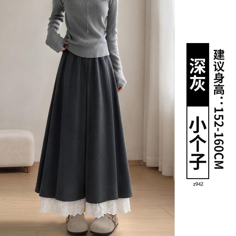Womens High-Waisted Wide-Leg Cropped Skort Pants 2026 Loose Comfortable Casual Trousers Petite