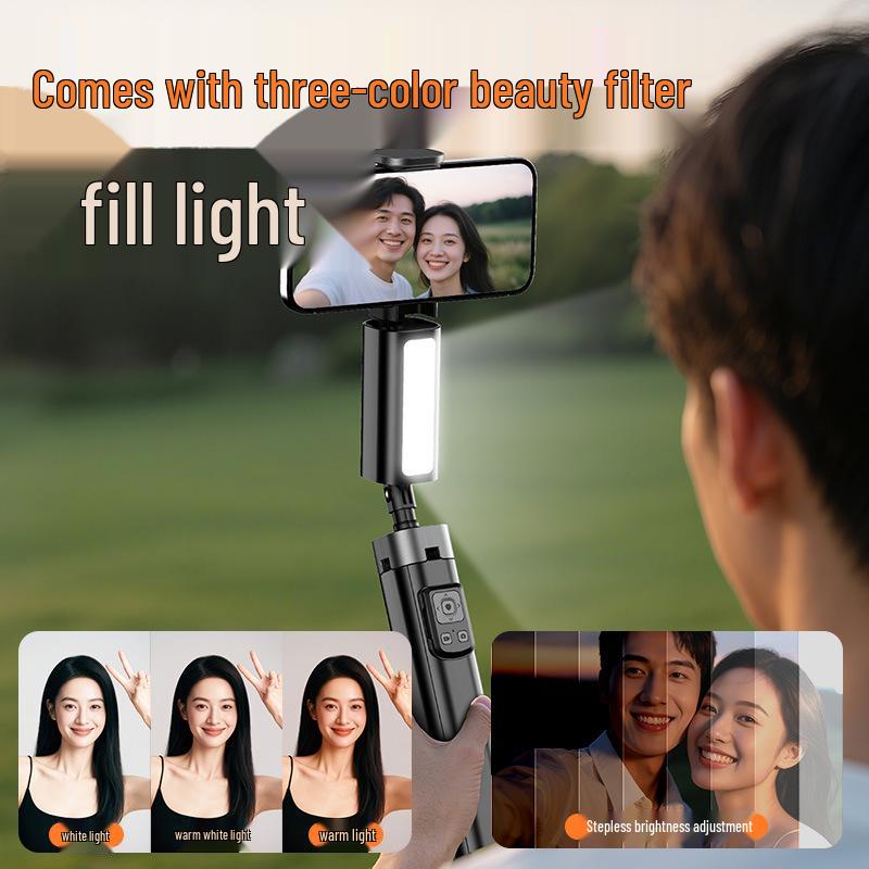 Selfie Stick with Fill Light & AI Face Tracking for Live Streaming & Photography