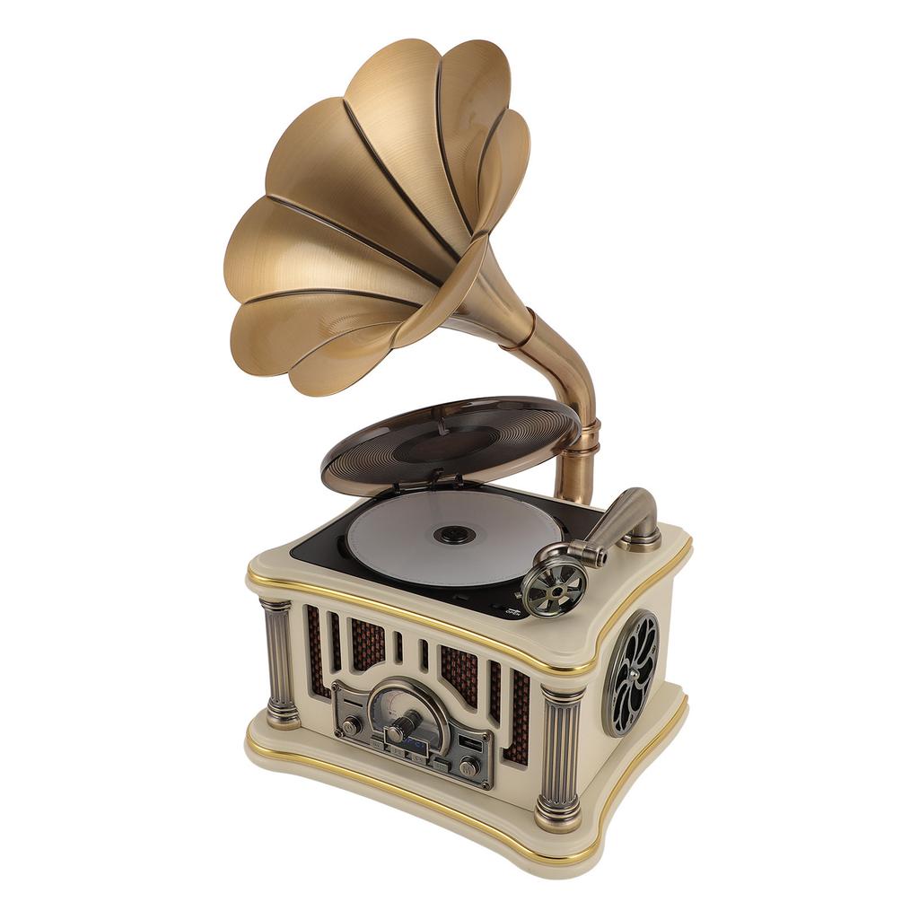 Vintage Gramophone Speaker 2000mAh Input Retro CD Player Radio Speaker