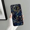 Case for iPhone 7 8 15 16 14 Plus XR 13 12 11 17 Pro Max 17Air XS Max Black Soft Phone Cover Star Moon Pattern