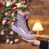 Winter velvet thickened snow boots women's 2025 new versatile retro thick sole heightening non-slip warm cotton shoes women