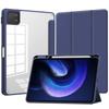 For Xiaomi Tablet 6 Protective Case with Pen Slot 11in Tri-fold Leather Case Acrylic Transparent 6pro Shell