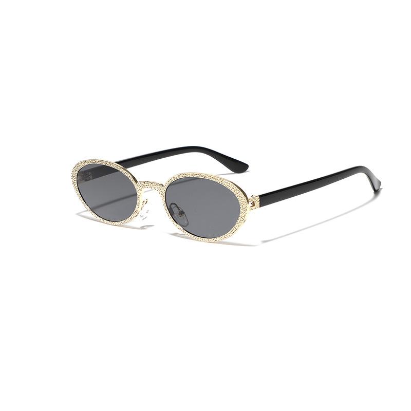 Glasses Metal Hammered Oval Retro Sunglasses Ins Wind Street Sunglasses Men