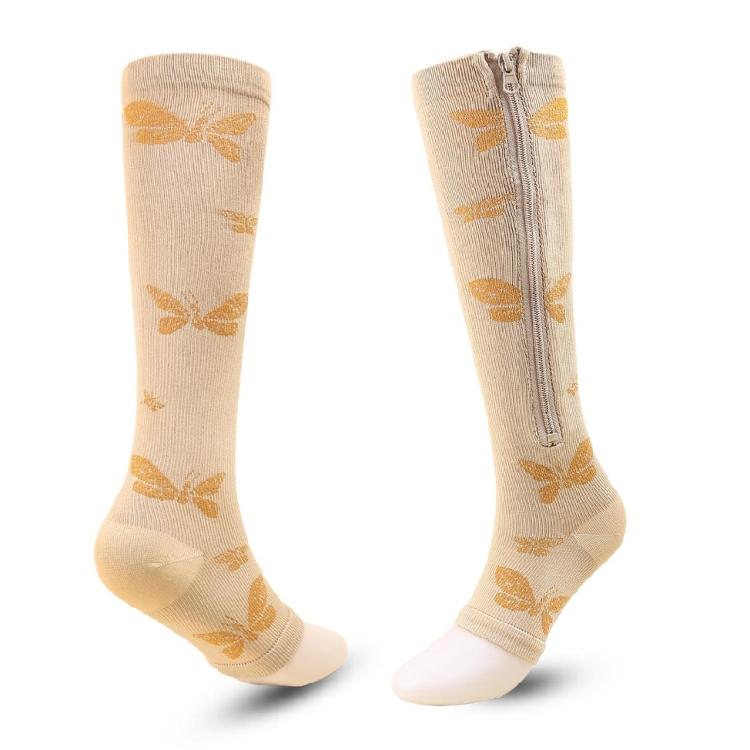 15-20mmHg Zip Socks Zippr Compression Socks for Women and Men Toeless Calf Socks