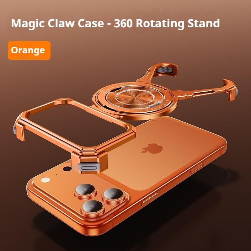 

Eary Minimalist Phone Case for iPhone 17 Pro Max for MagSafe Wireless Charging 360°Rotate Stand Aluminum Metal Frameless Cover aluminum&iPhone17 Pro помаранчевий