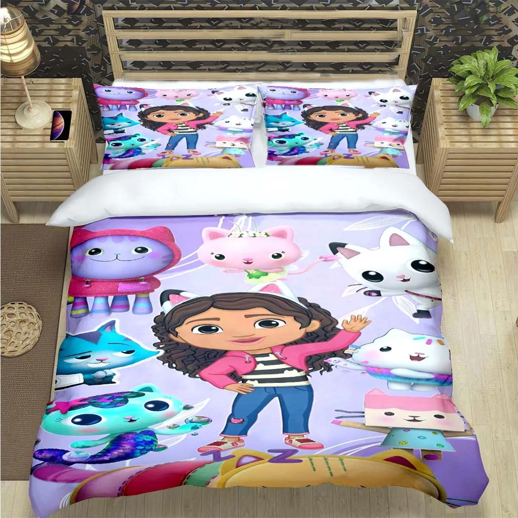 Moda Cartone Animato Carino G-Gabby Case delle Bambole Stampa Set Biancheria da Letto Copripiumino Piumone Letto Giovani Bambini Ragazza Ragazzi Regalo Lusso