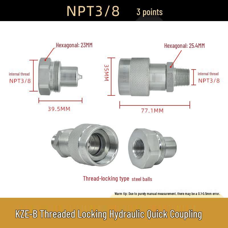 Le Chong Feng KZE-B Threaded Locking Hydraulic Quick Coupling