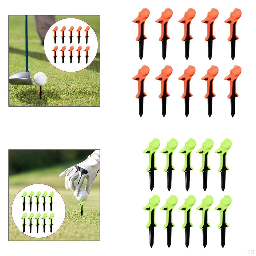 10 Pieces Golf Tees Accessories Training Wear Resistant Reusable Sturdy Equipment Golfing