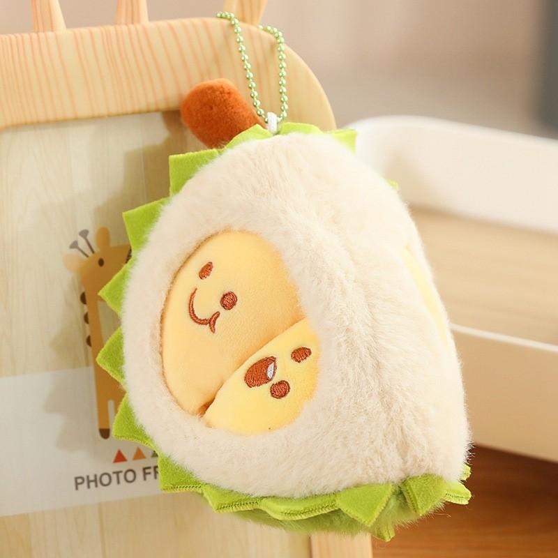 Simulation Durian Stuffed Plush Doll Creative Decompression Detachable Durian Pulp Cute Plush Pillow Gift For Children Green-16cm