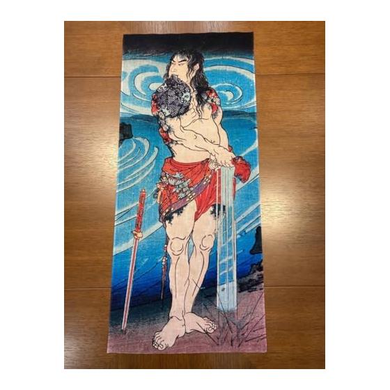 Ukiyo-e Tenugui Towel - Utagawa Kuniyoshi's Funabashi Yo Suikoden - Printed with Reactive Dyes On Premium Tokka Cotton 100% - Japan