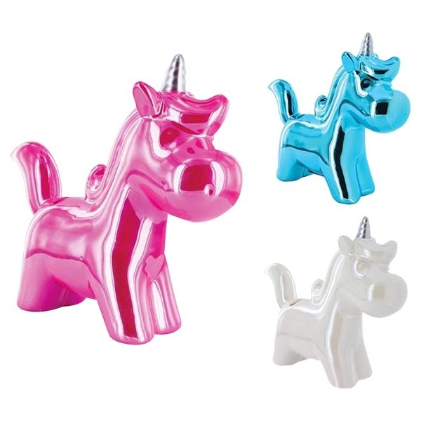 Pușculiță din ceramică unicorn cromat alb