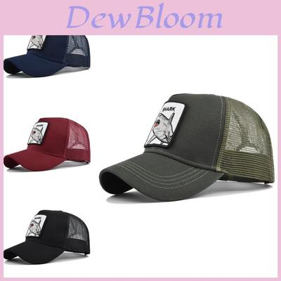 Cute Shark Embroidered Baseball Cap Adjustable Cotton Casual Cartoon Pattern Hat