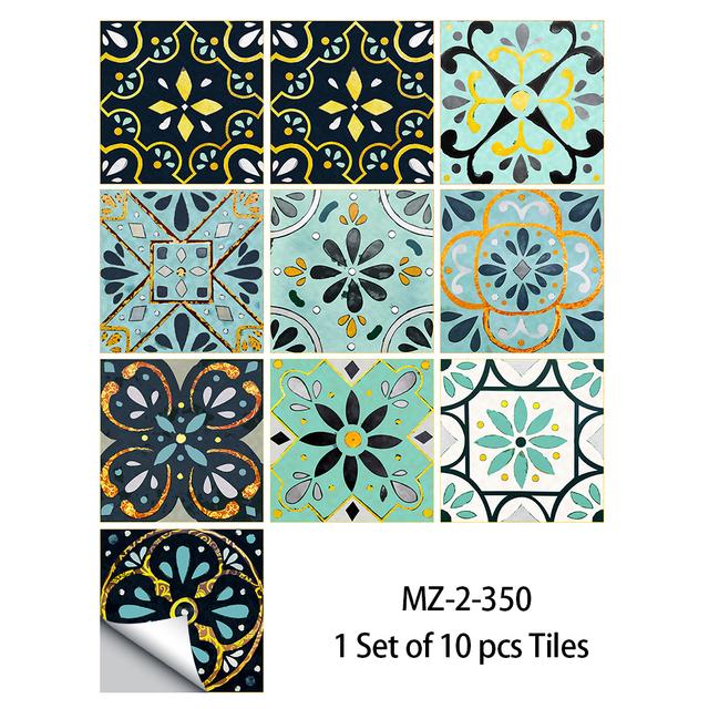 

10 шт., легкие роскошные стильные наклейки на плитку для кухонного шкафа, настенные наклейки для домашнего декора, самоклеящиеся хрустальные твердые пленки, художественные обои 15cmX15cmX10pcs