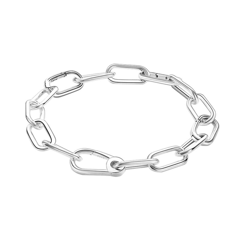 Bracelet en laiton plaqué argent pour femmes, chaîne à maillons en perles, bijoux fins, adaptés aux breloques, nouvelle Collection Me 2022