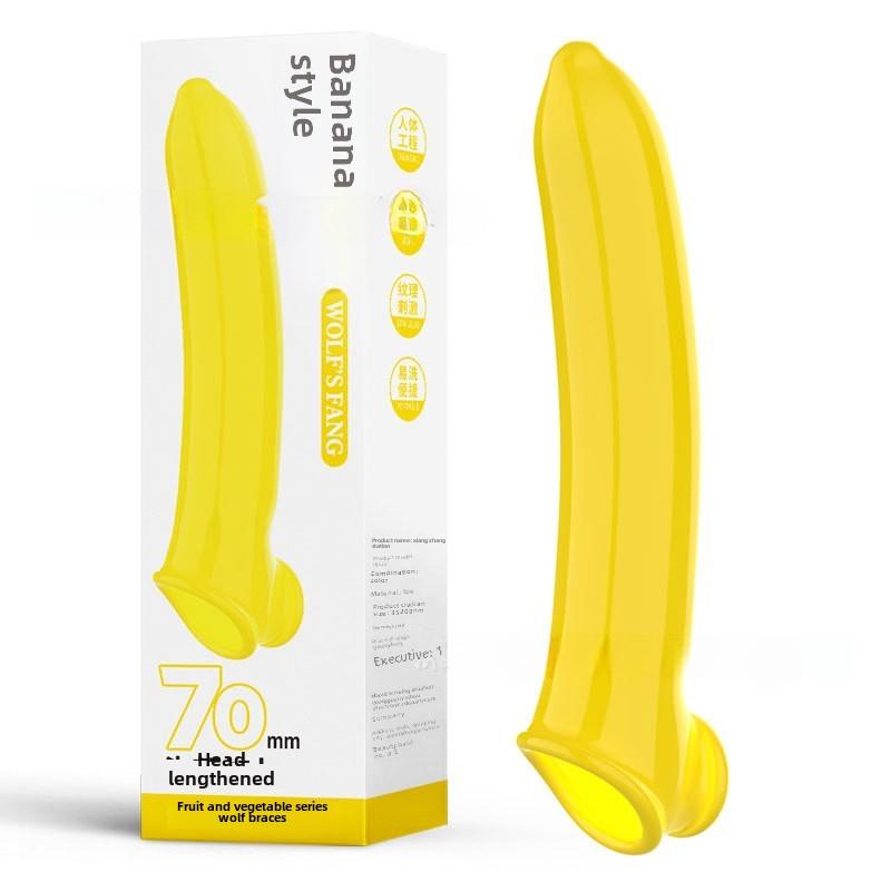 Corn Cucumber Banana Fruit and Vegetable Wolf Teeth Condom Lengthening Vibration Silicone Condom Prick Condom Penis Condom Erotic Sex Products