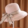 Korean Style Cotton Beach Hat For Women With Wide Brim And Adjustable Fit