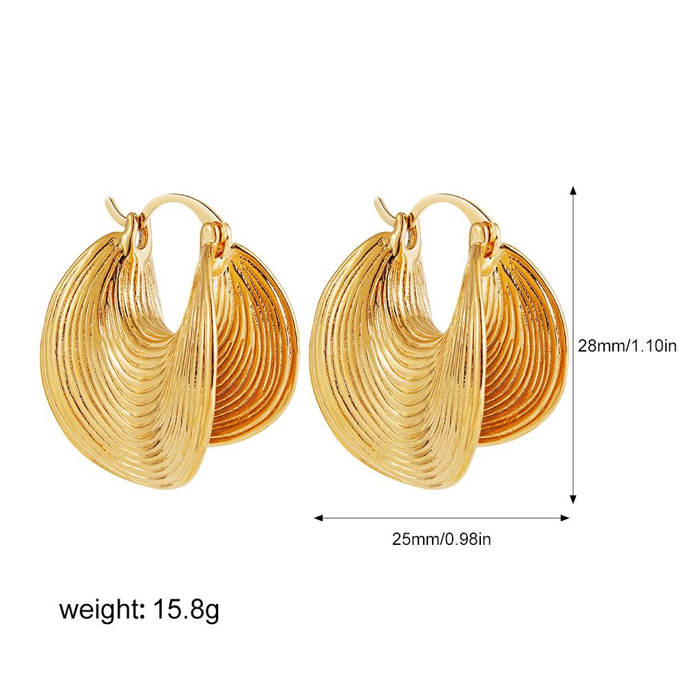 Chunky Geometric Hammered Ear Buckle Earrings Ribbed Irregular Huggie Hoop Earring Female Statement Retro Jewelry Dropshipping