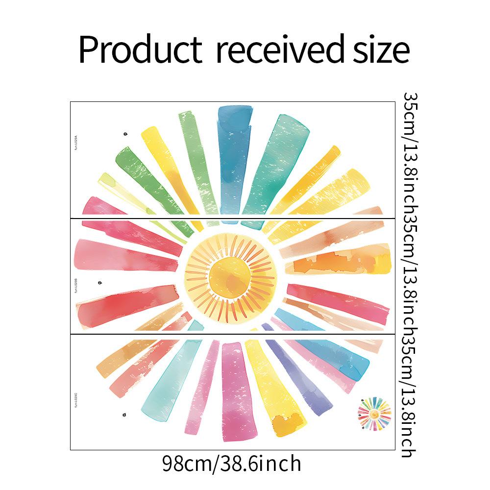 

Fun-L029 Мультфильм Цветная Картина Солнце Спальня Гостиная Украшение Стены Украшения Наклейка На Стену 35*98CM*3PCS/fun-L029